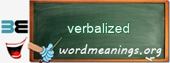 WordMeaning blackboard for verbalized
